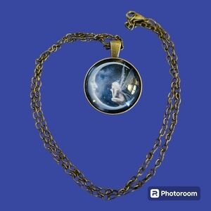 Antique Brass Celestial Fairycore Globe Pendant Chain Necklace NWOT